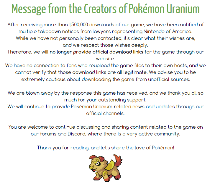 nintendo blocca pokemon uranium