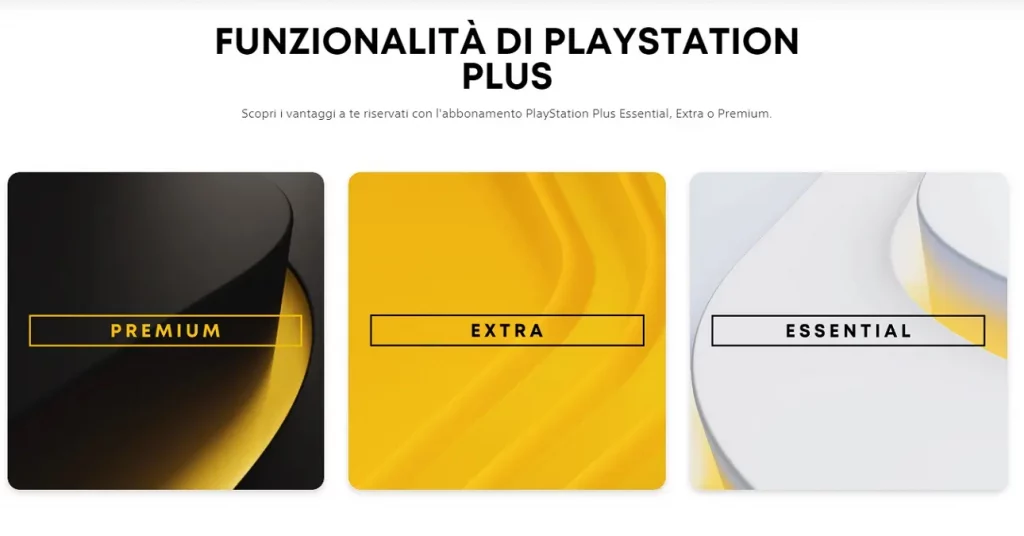 I tre livelli di PlayStation Plus