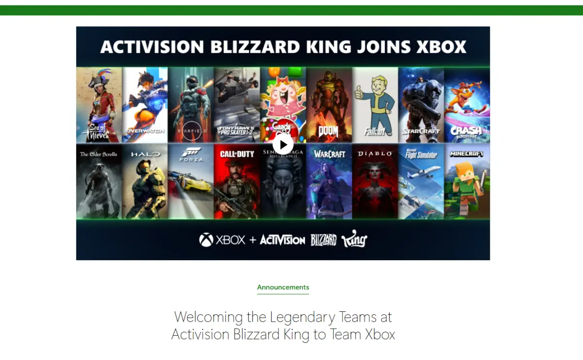 Xbox Game Pass Limite giochi day one Activision Blizzard King