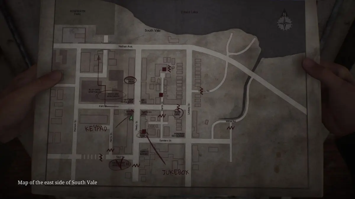 silent hill 2 - codice per accedere al grand market - mappa