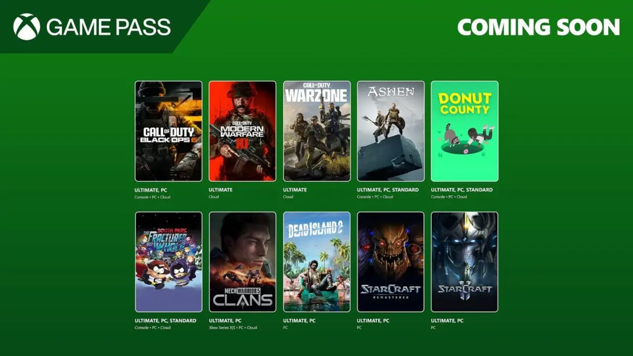 Xbox Game Pass Ottobre 2024, Call of Duty Black Ops 6, Starcraft e Dead Island 2 in arrivo