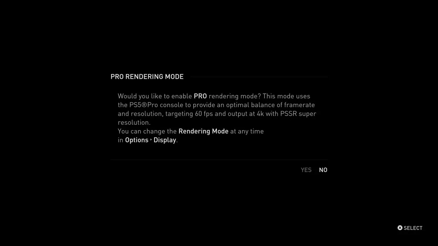 Immagine recensione PS5 Pro, il pop up della enhanced mode su TLOU Parte I