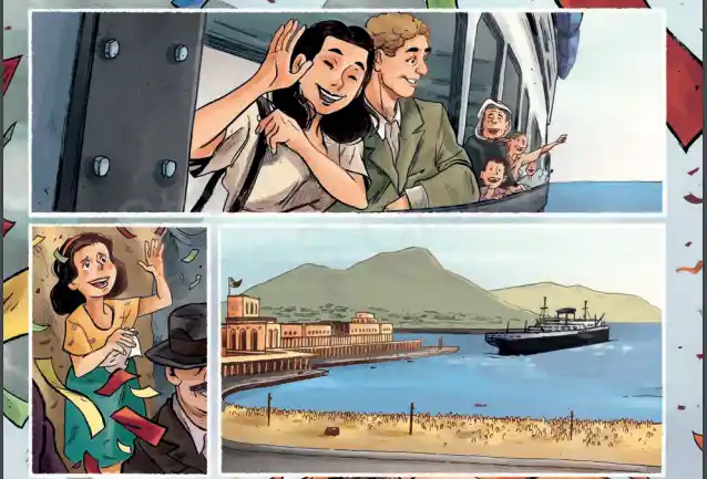 Napoli New York Recensione Graphic Novel partenza della sorella per NY