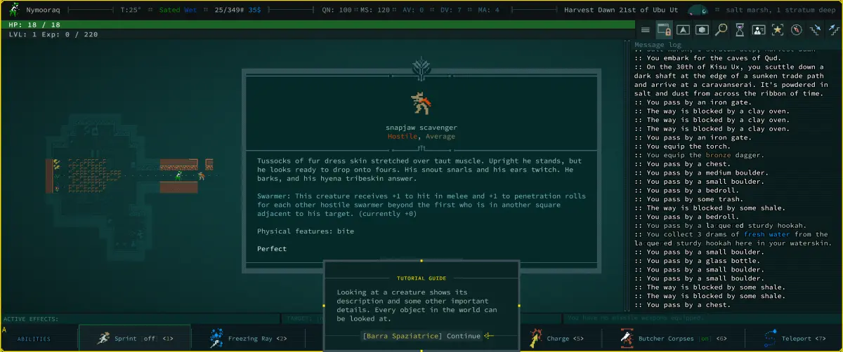 Caves of Qud Recensione PC - La qualità narrativa si riflette anche nella descrizione dei nemici